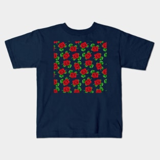 Cute Red Beautiful Rose Flower Plant Nature Floral Love Pattern Gift Kids T-Shirt